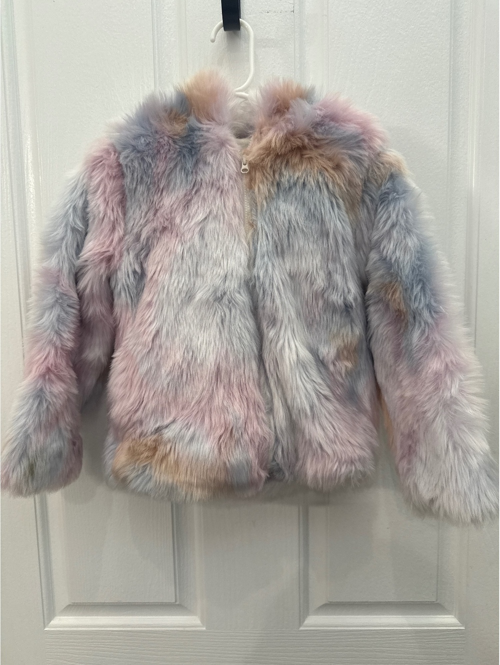Member's Mark My Favorite Plush Faux Fur Jacket for Girls Size 5 Multicolor